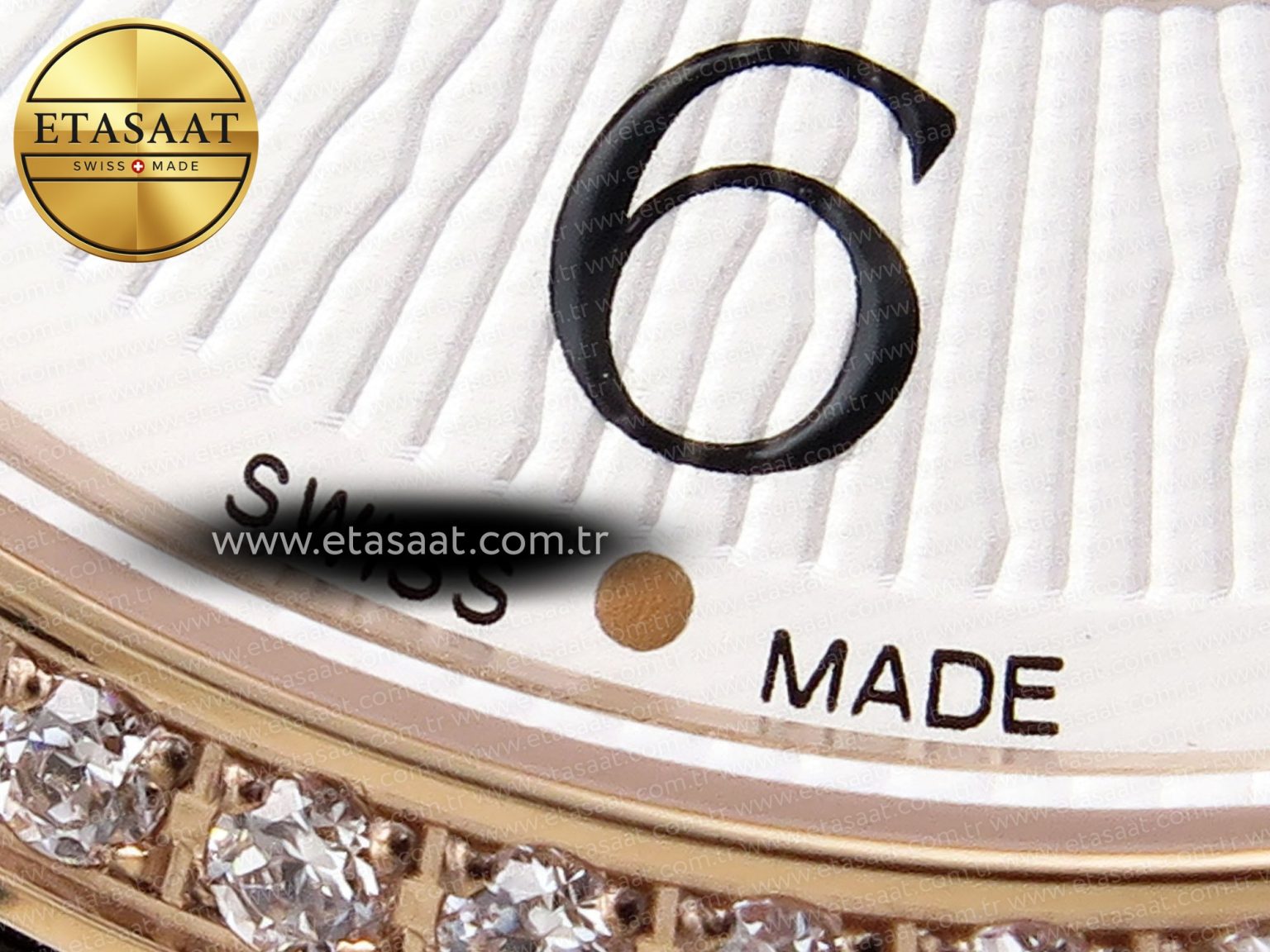 RENDEZ-VOUS NIGHT & DAY RG APSF 1:1 BEST EDITION WHITE TEXTURED DIAL DIAMONDS BEZEL ON BLACK LEATHER STRAP A898 - Görsel 12