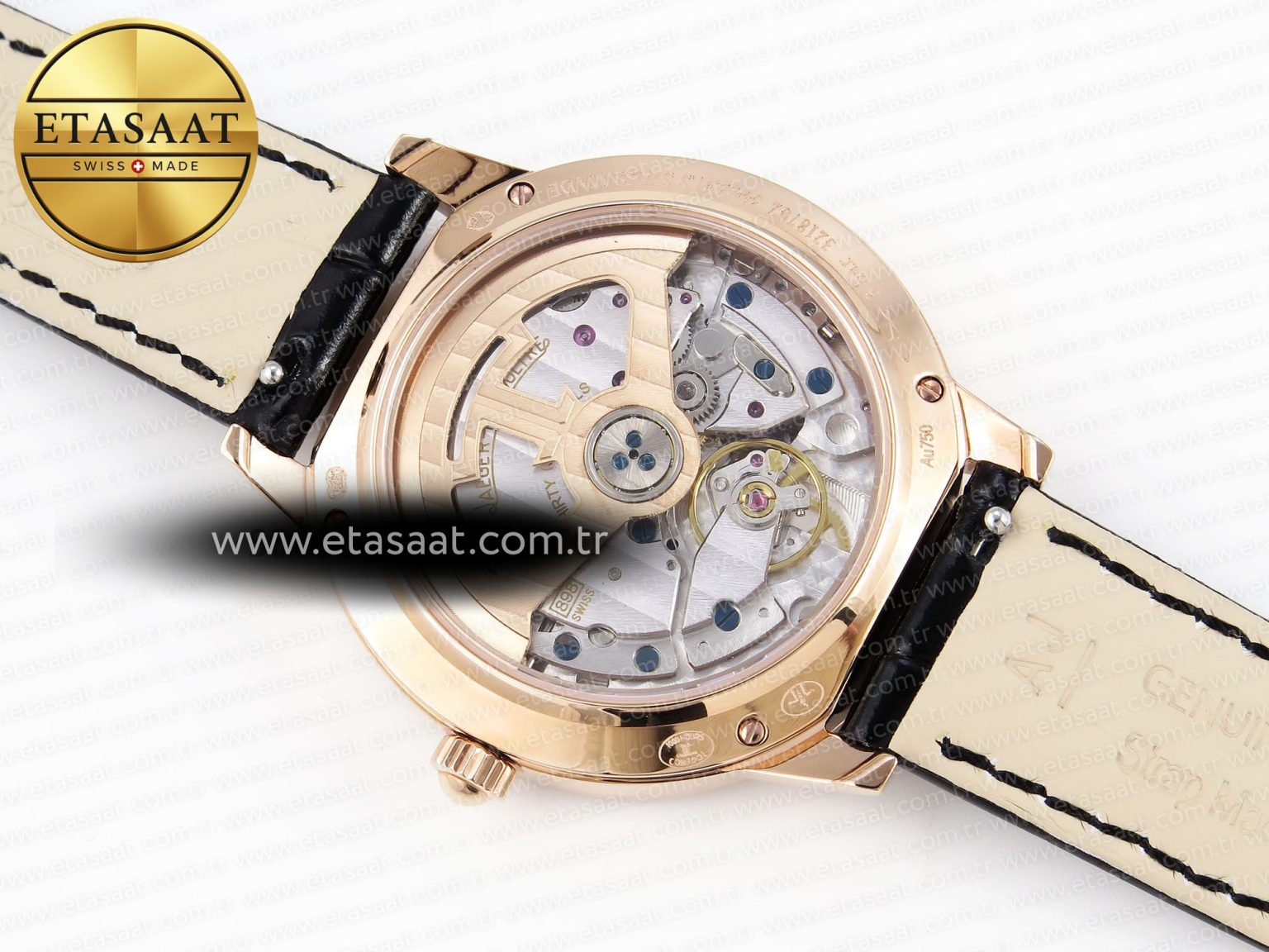 RENDEZ-VOUS NIGHT & DAY RG APSF 1:1 BEST EDITION WHITE TEXTURED DIAL DIAMONDS BEZEL ON BLACK LEATHER STRAP A898 - Görsel 13
