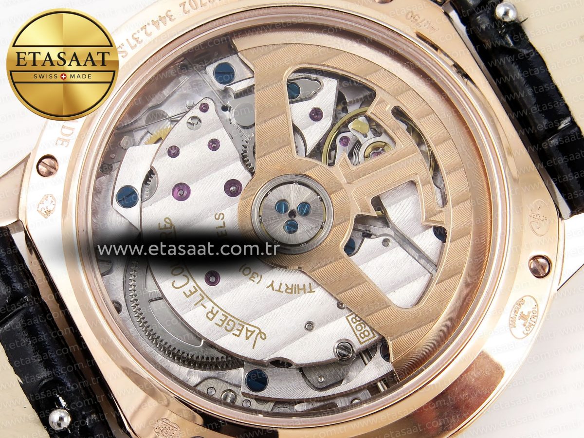 Jaeger Lecoultre RENDEZ-VOUS NIGHT & DAY WHITE TEXTURED DIAL DIAMONDS BEZEL ON BLACK LEATHER A898 - Görsel 14