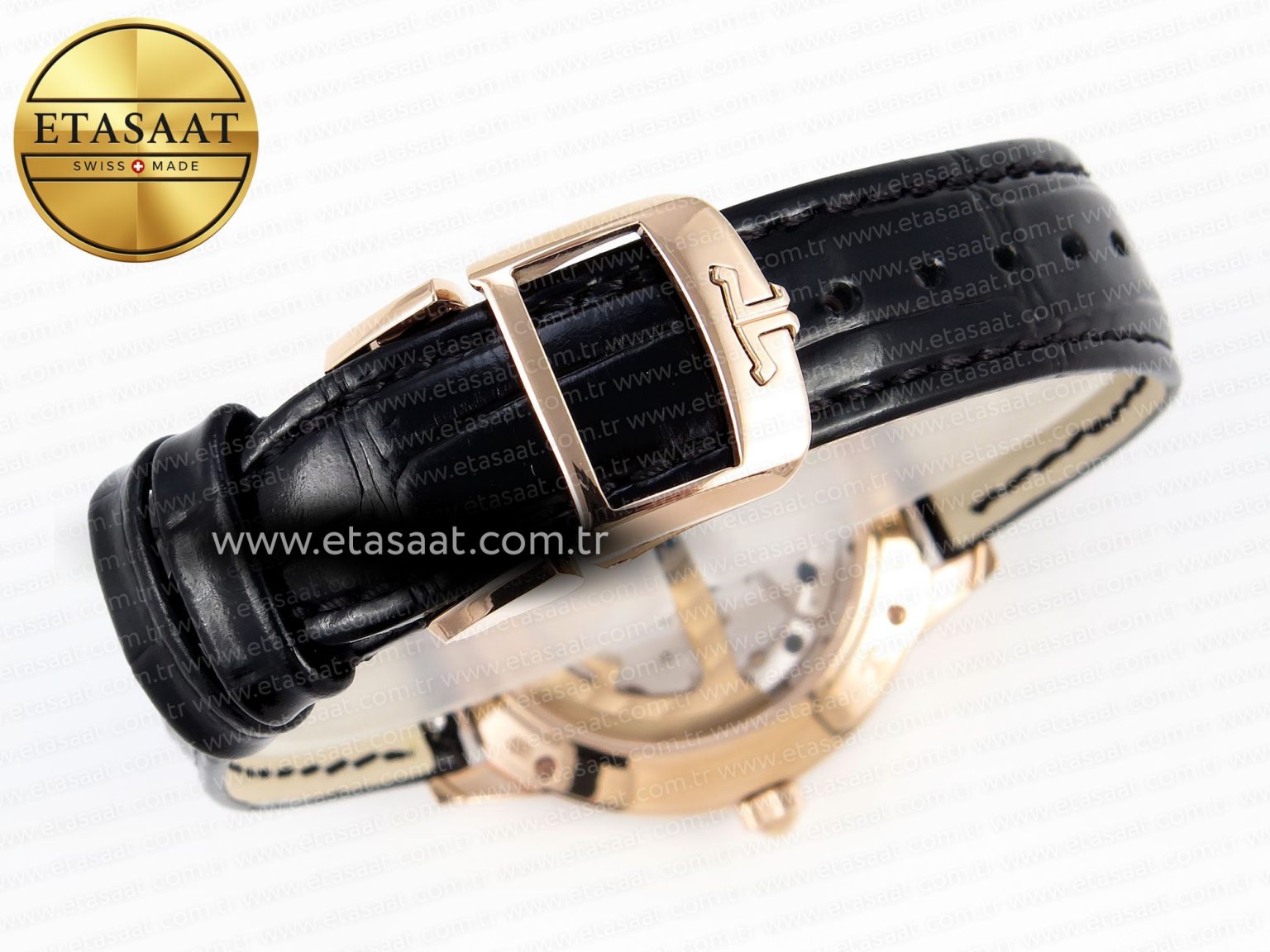 RENDEZ-VOUS NIGHT & DAY RG APSF 1:1 BEST EDITION WHITE TEXTURED DIAL DIAMONDS BEZEL ON BLACK LEATHER STRAP A898 - Görsel 19