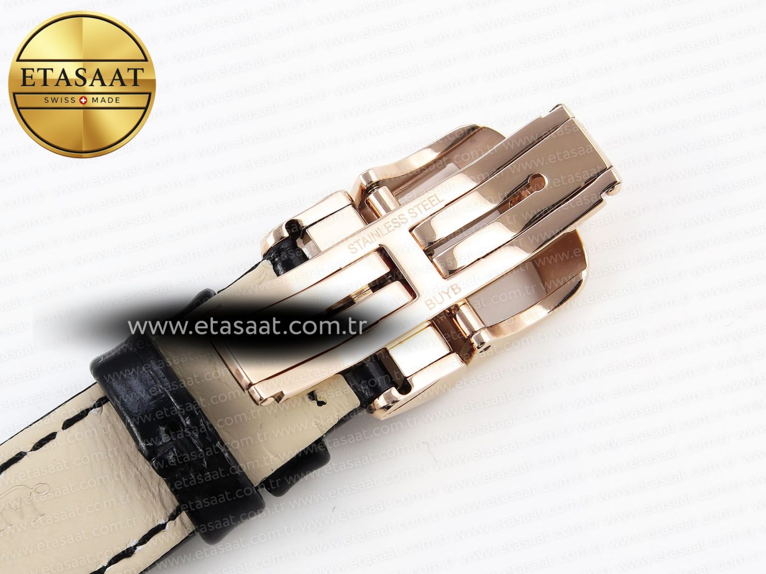 RENDEZ-VOUS NIGHT & DAY RG APSF 1:1 BEST EDITION WHITE TEXTURED DIAL DIAMONDS BEZEL ON BLACK LEATHER STRAP A898 - Görsel 23