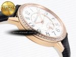 RENDEZ-VOUS NIGHT & DAY RG APSF 1:1 BEST EDITION WHITE TEXTURED DIAL DIAMONDS BEZEL ON BLACK LEATHER STRAP A898 - Görsel 7