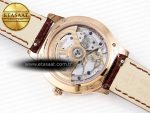 RENDEZ-VOUS NIGHT & DAY RG APSF 1:1 BEST EDITION WHITE TEXTURED DIAL DIAMONDS BEZEL ON BROWN LEATHER STRAP A898 - Görsel 16