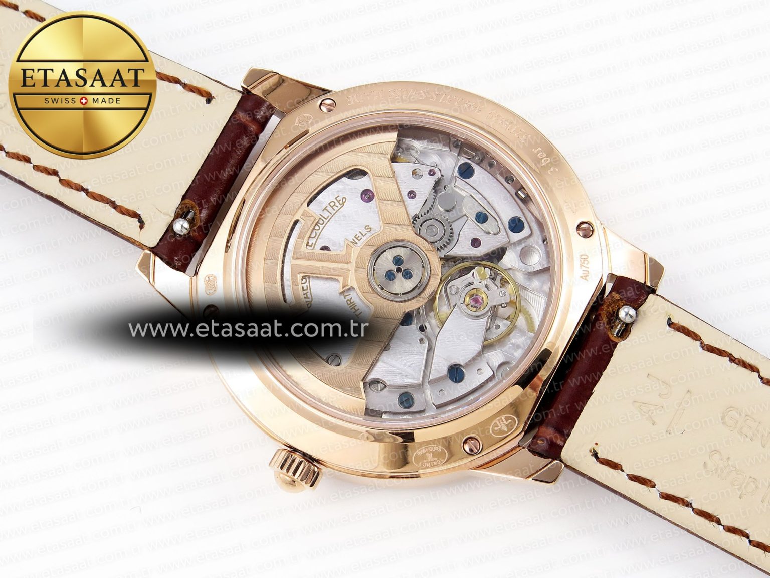 RENDEZ-VOUS NIGHT & DAY RG APSF 1:1 BEST EDITION WHITE TEXTURED DIAL DIAMONDS BEZEL ON BROWN LEATHER STRAP A898 - Görsel 16