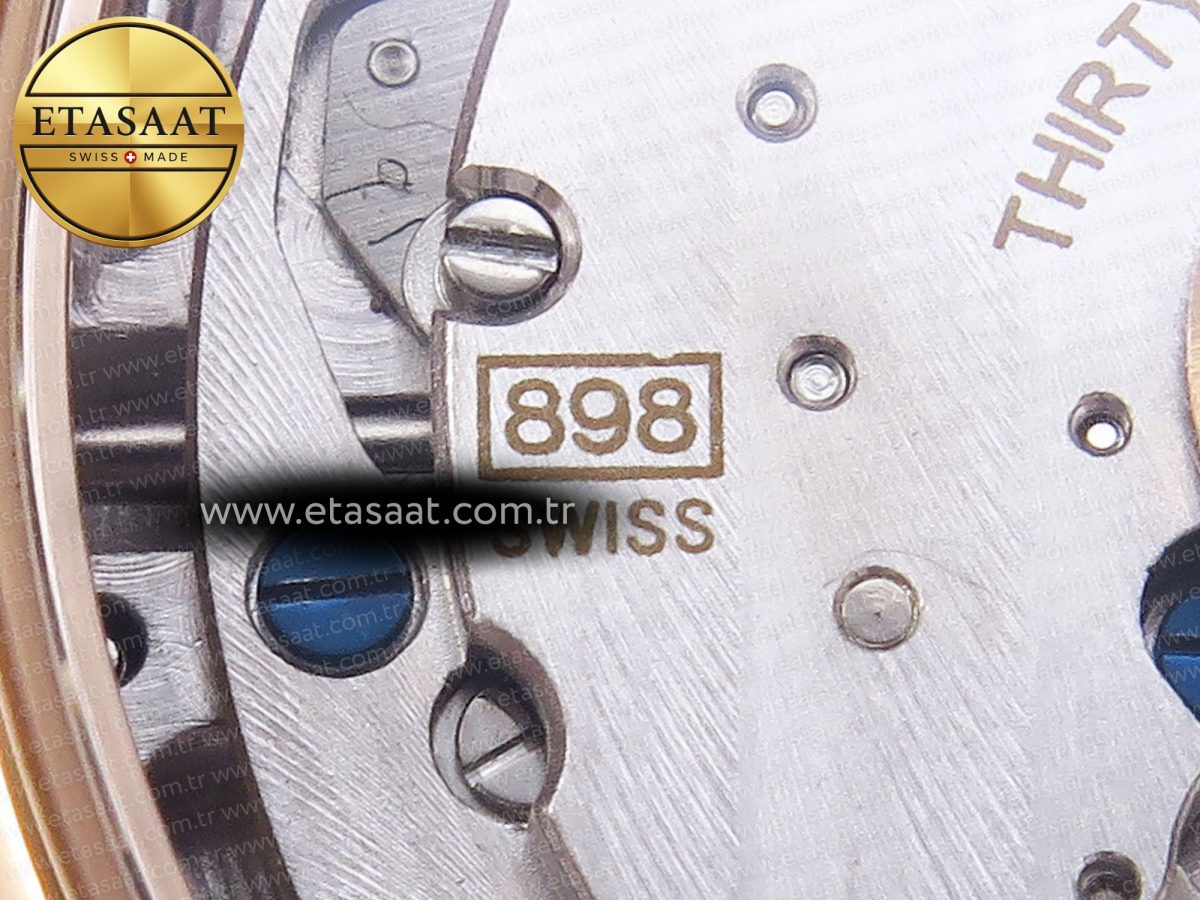 Jaeger Lecoultre RENDEZ-VOUS NIGHT & DAY WHITE TEXTURED DIAL DIAMONDS BEZEL ON BROWN LEATHER A898 - Görsel 21