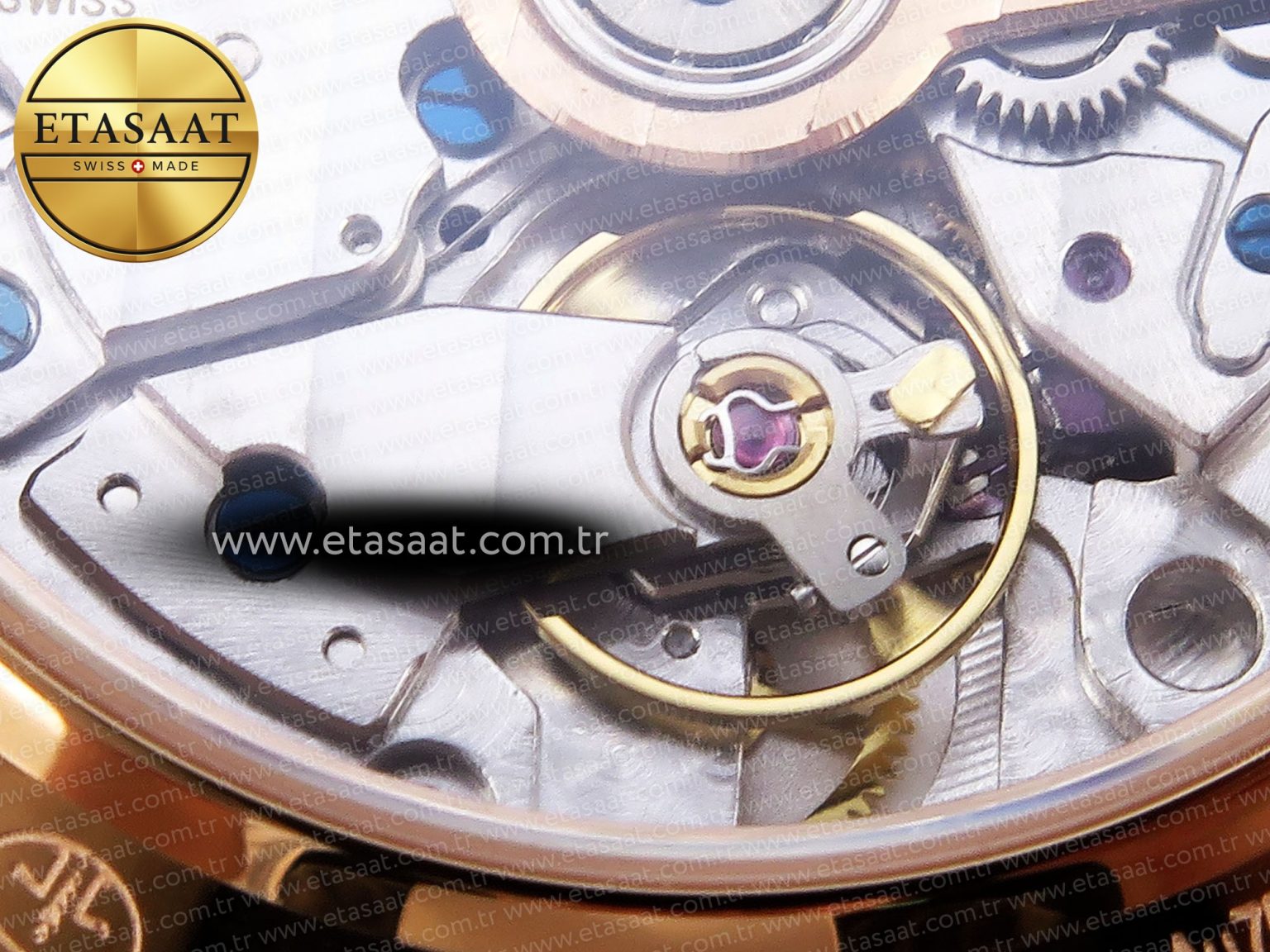 RENDEZ-VOUS NIGHT & DAY RG APSF 1:1 BEST EDITION WHITE TEXTURED DIAL DIAMONDS BEZEL ON BROWN LEATHER STRAP A898 - Görsel 22