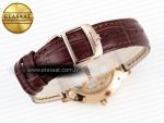 RENDEZ-VOUS NIGHT & DAY RG APSF 1:1 BEST EDITION WHITE TEXTURED DIAL DIAMONDS BEZEL ON BROWN LEATHER STRAP A898 - Görsel 23