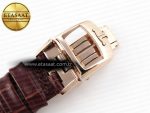 RENDEZ-VOUS NIGHT & DAY RG APSF 1:1 BEST EDITION WHITE TEXTURED DIAL DIAMONDS BEZEL ON BROWN LEATHER STRAP A898 - Görsel 26