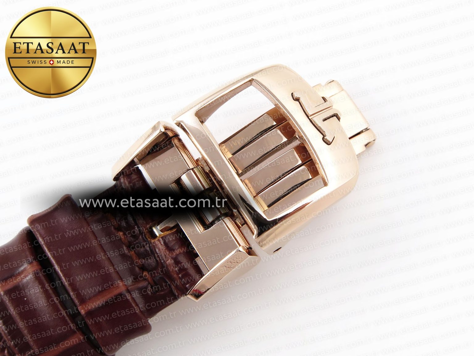 RENDEZ-VOUS NIGHT & DAY RG APSF 1:1 BEST EDITION WHITE TEXTURED DIAL DIAMONDS BEZEL ON BROWN LEATHER STRAP A898 - Görsel 26