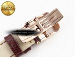RENDEZ-VOUS NIGHT & DAY RG APSF 1:1 BEST EDITION WHITE TEXTURED DIAL DIAMONDS BEZEL ON BROWN LEATHER STRAP A898 - Görsel 27