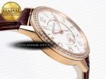RENDEZ-VOUS NIGHT & DAY RG APSF 1:1 BEST EDITION WHITE TEXTURED DIAL DIAMONDS BEZEL ON BROWN LEATHER STRAP A898 - Görsel 9