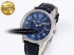 Rendez-Vous Night & Day SS APSF 1:1 Best Edition Blue Textured Dial Diamonds Bezel on Blue Leather Strap SA898