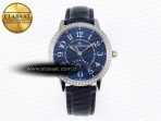 Rendez-Vous Night & Day SS APSF 1:1 Best Edition Blue Textured Dial Diamonds Bezel on Blue Leather Strap SA898 - Görsel 3