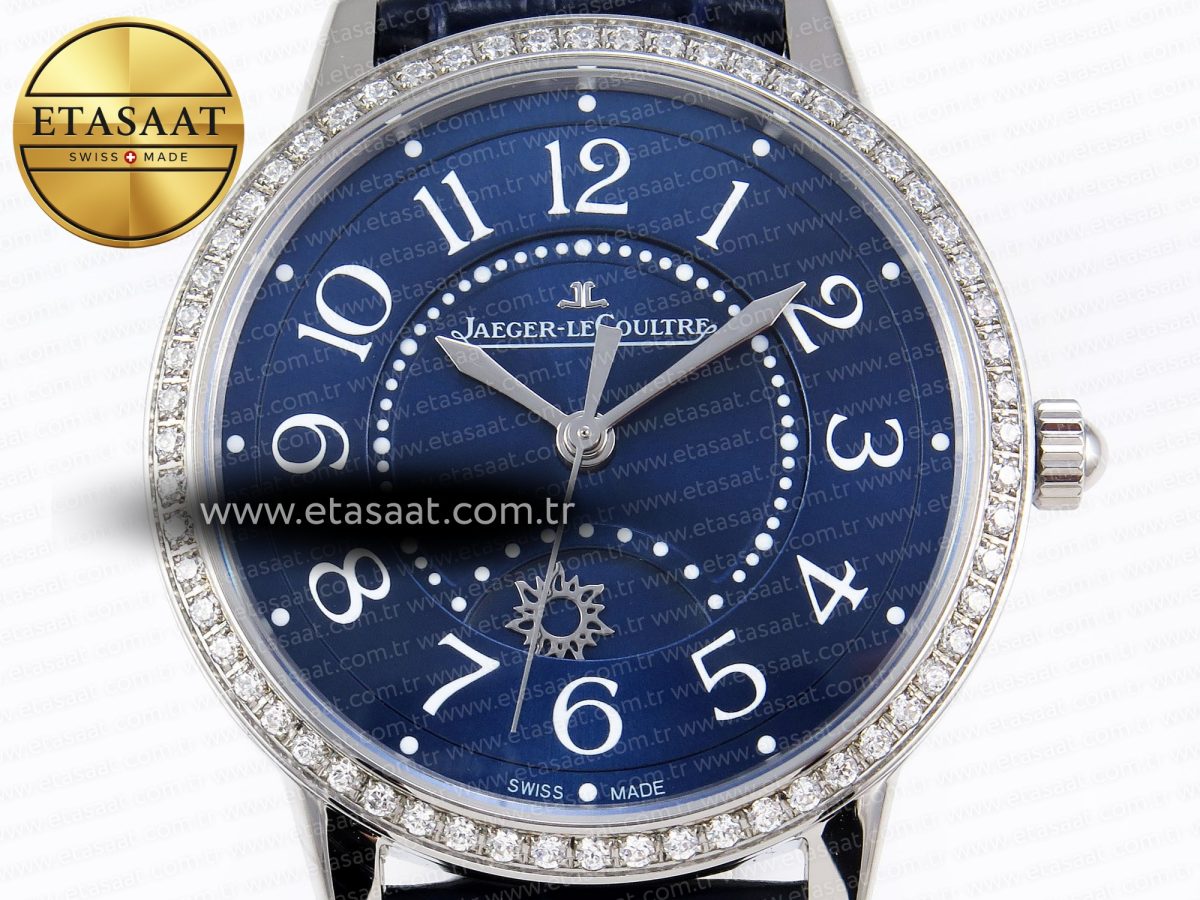 Rendez-Vous Night & Day SS APSF 1:1 Best Edition Blue Textured Dial Diamonds Bezel on Blue Leather Strap SA898 - Görsel 4