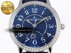 Rendez-Vous Night & Day SS APSF 1:1 Best Edition Blue Textured Dial Diamonds Bezel on Blue Leather Strap SA898 - Görsel 4