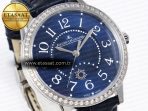 Rendez-Vous Night & Day SS APSF 1:1 Best Edition Blue Textured Dial Diamonds Bezel on Blue Leather Strap SA898 - Görsel 5