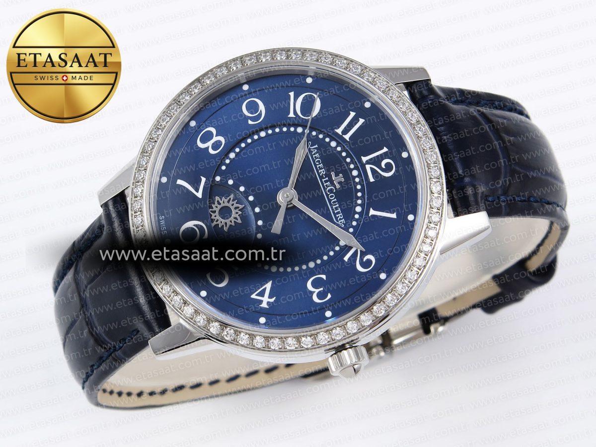 Rendez-Vous Night & Day SS APSF 1:1 Best Edition Blue Textured Dial Diamonds Bezel on Blue Leather Strap SA898 - Görsel 7