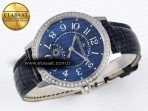 Rendez-Vous Night & Day SS APSF 1:1 Best Edition Blue Textured Dial Diamonds Bezel on Blue Leather Strap SA898 - Görsel 7