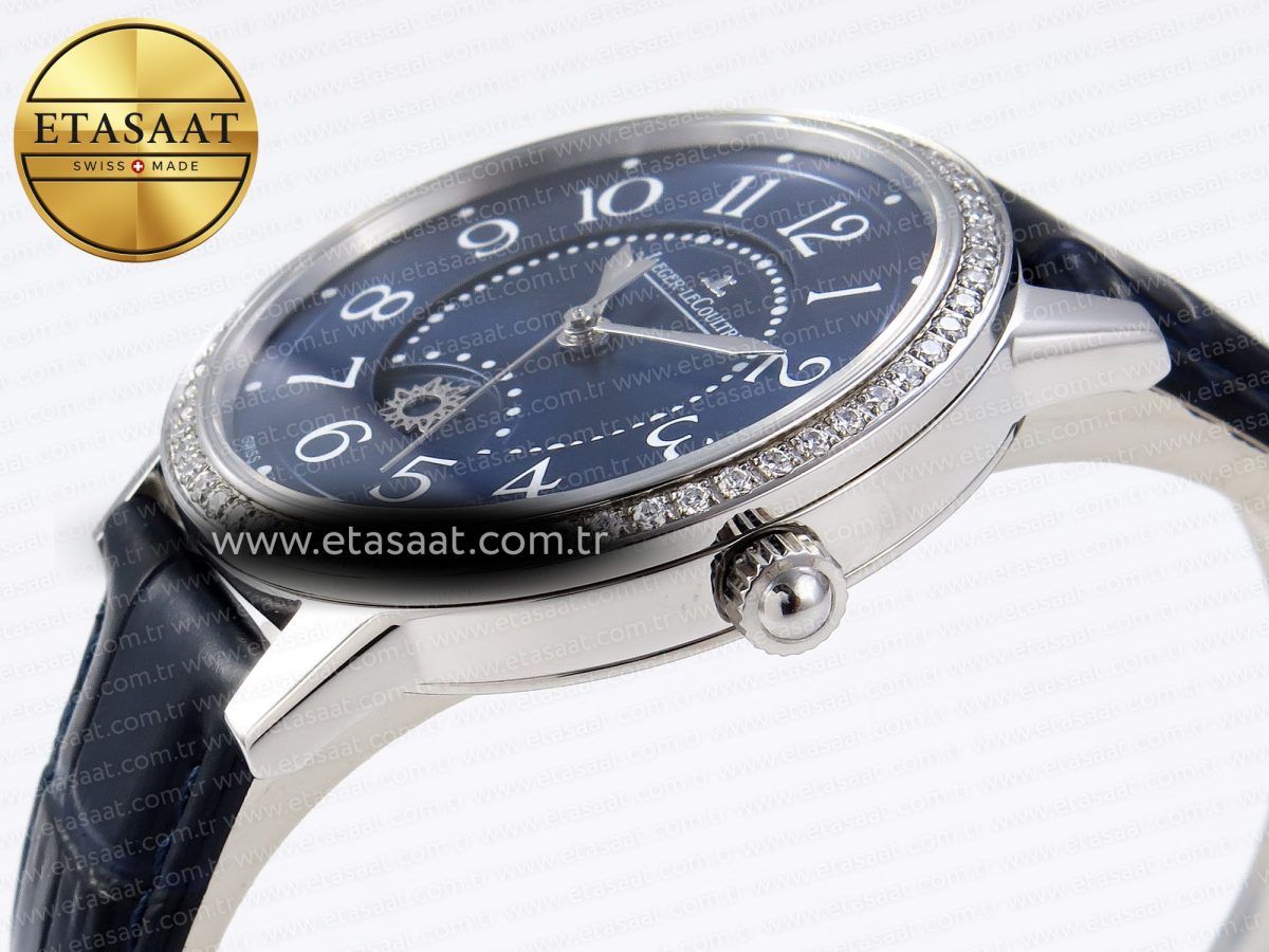Rendez-Vous Night & Day SS APSF 1:1 Best Edition Blue Textured Dial Diamonds Bezel on Blue Leather Strap SA898 - Görsel 8