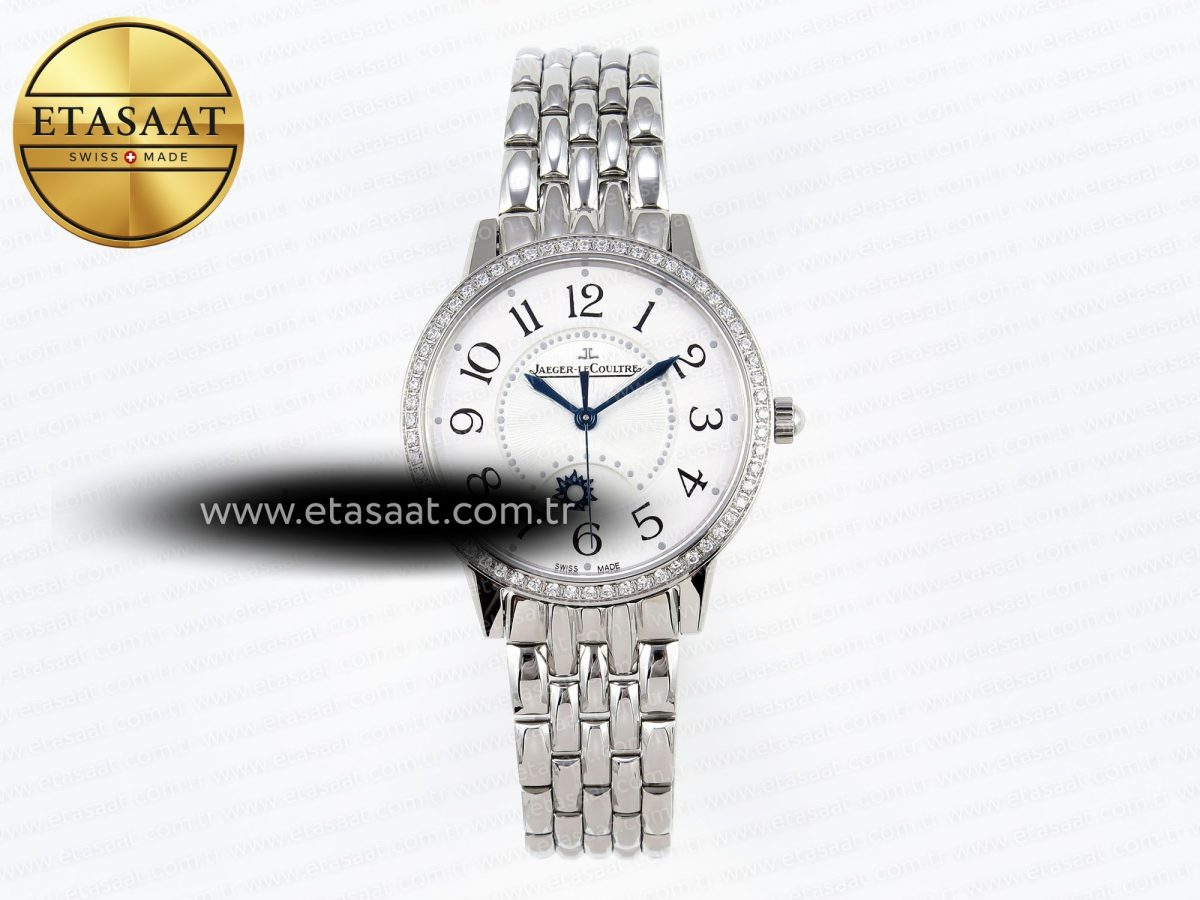 Jaeger Lecoultre RENDEZ-VOUS NIGHT & DAY WHITE TEXTURED DIAL DIAMONDS BEZEL ON SS A898 - Görsel 3