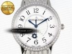 Jaeger Lecoultre RENDEZ-VOUS NIGHT & DAY WHITE TEXTURED DIAL DIAMONDS BEZEL ON SS A898 - Görsel 4