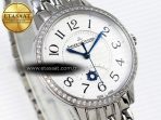 Jaeger Lecoultre RENDEZ-VOUS NIGHT & DAY WHITE TEXTURED DIAL DIAMONDS BEZEL ON SS A898 - Görsel 5