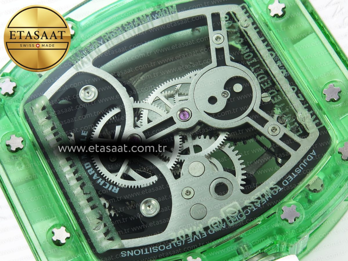 Richard Mille RM026 GREEN PANDA SKELETON DIAL ON RUBBER STRAP - Görsel 18