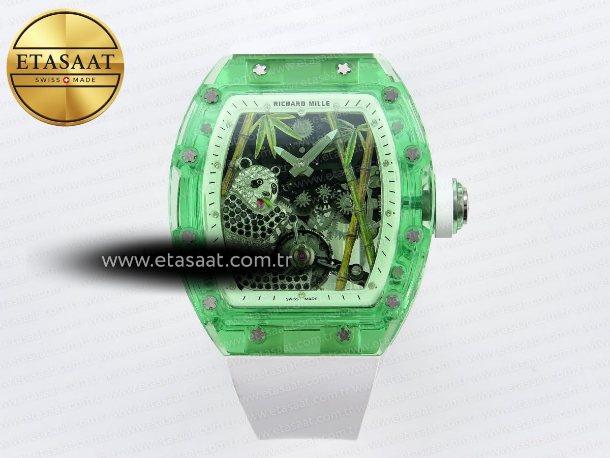 Richard Mille RM026 GREEN PANDA SKELETON DIAL ON RUBBER STRAP - Görsel 3