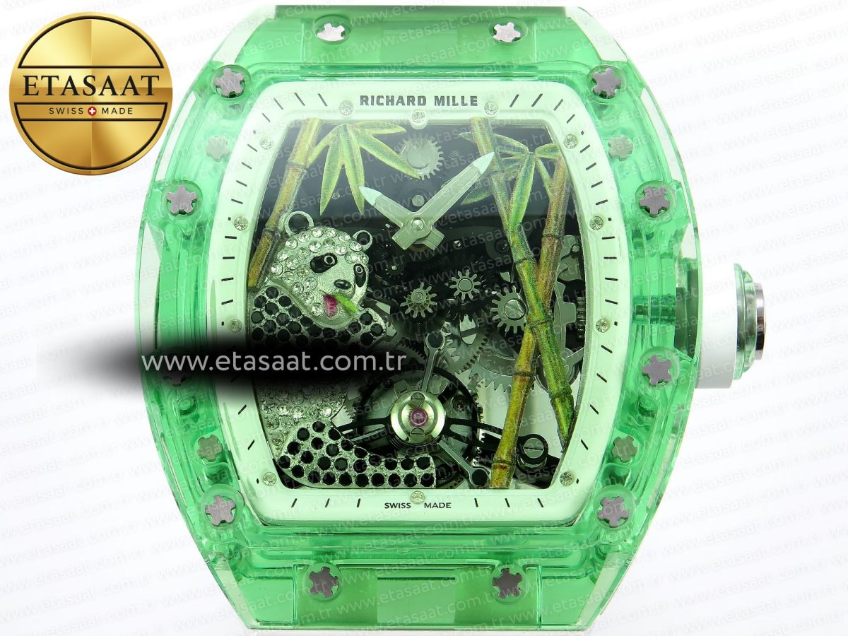 Richard Mille RM026 GREEN PANDA SKELETON DIAL ON RUBBER STRAP - Görsel 4