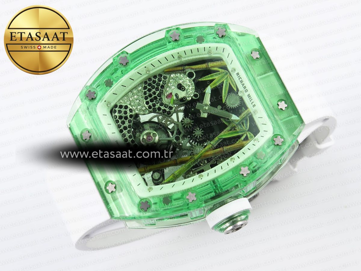 Richard Mille RM026 GREEN PANDA SKELETON DIAL ON RUBBER STRAP - Görsel 6