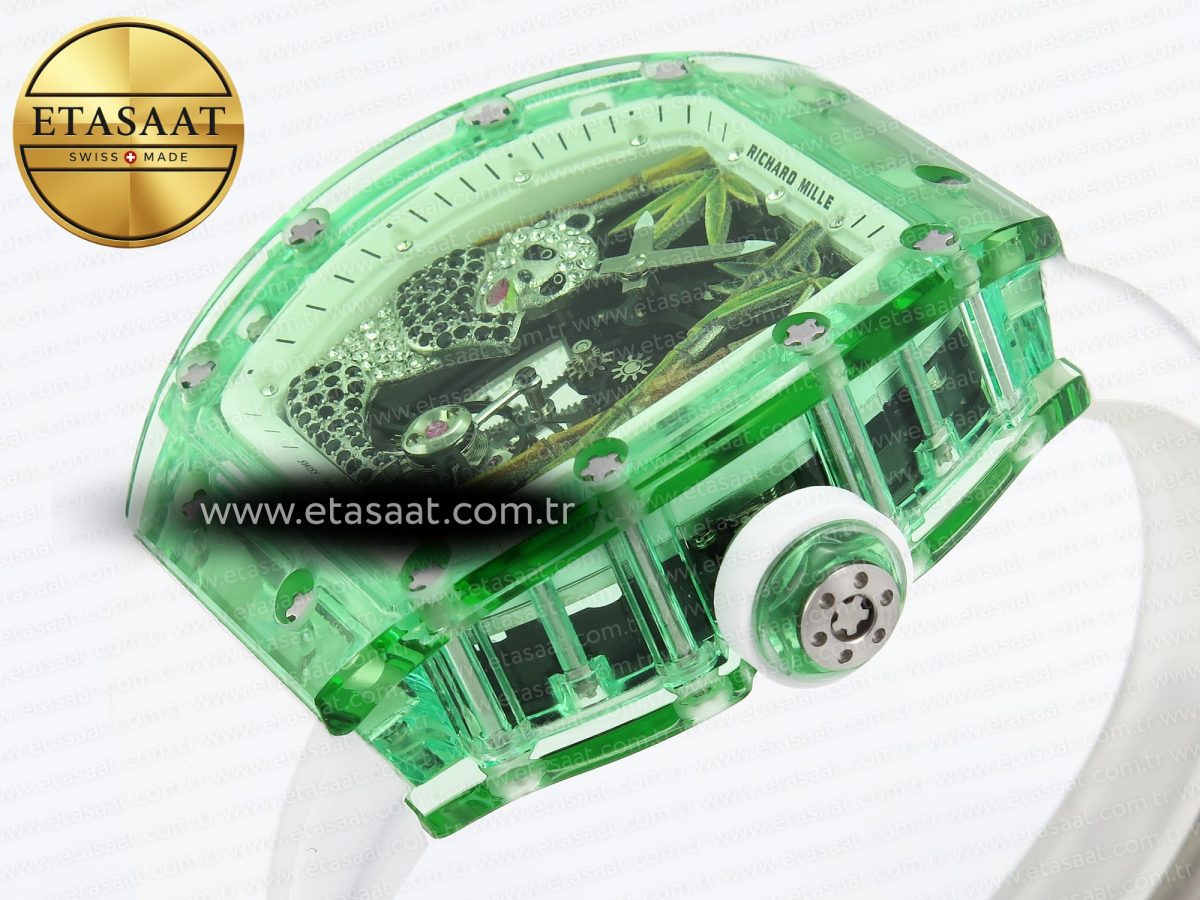 Richard Mille RM026 GREEN PANDA SKELETON DIAL ON RUBBER STRAP - Görsel 8