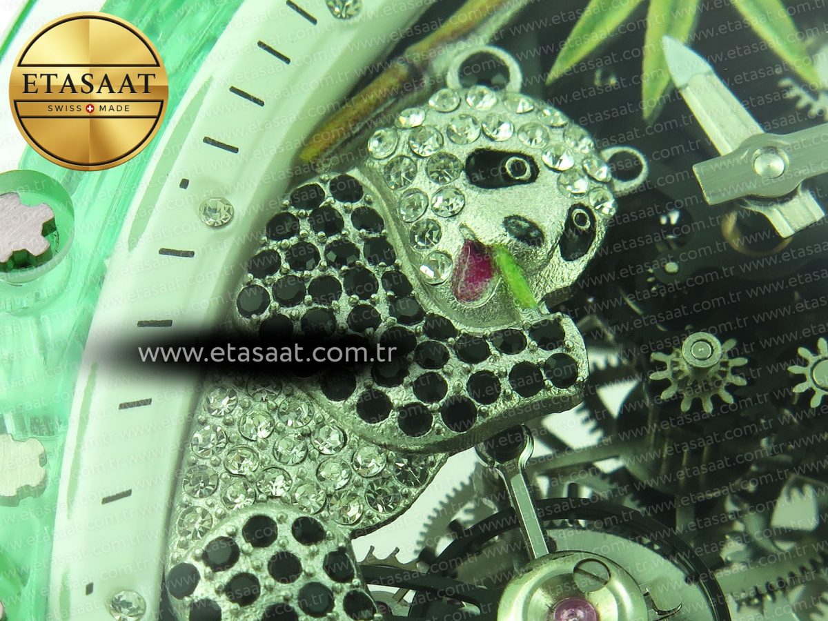 Richard Mille RM026 PANDA SKELETON DIAL ON TRANSLUCENT RUBBER - Görsel 13