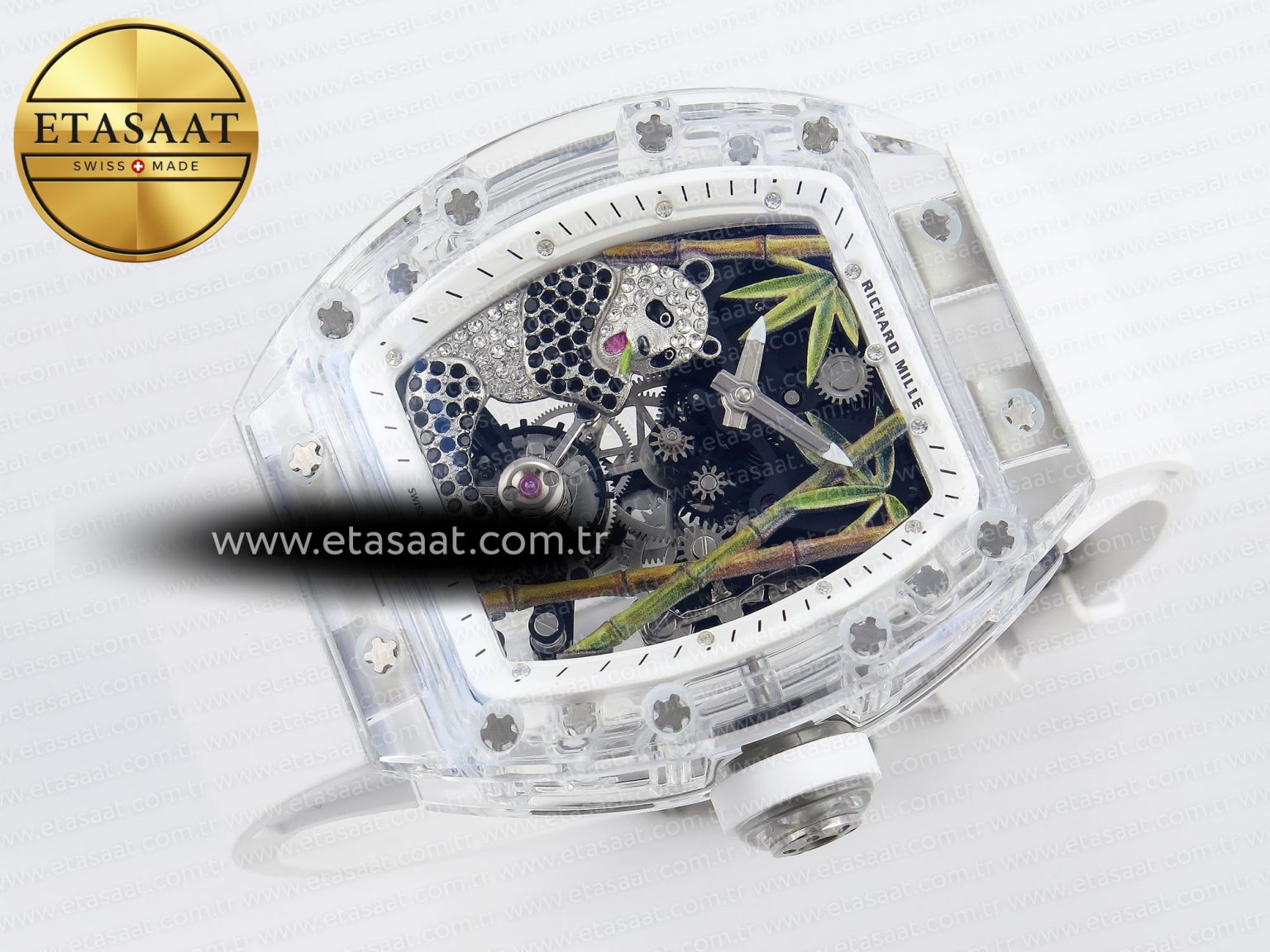 Richard Mille RM026 BEST EDITION PANDA SKELETON DIAL ON RUBBER - Görsel 6