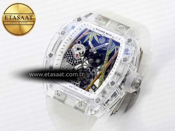 Richard Mille RM026 GREEN PANDA SKELETON DIAL ON TRANSLUCENT RUBBER