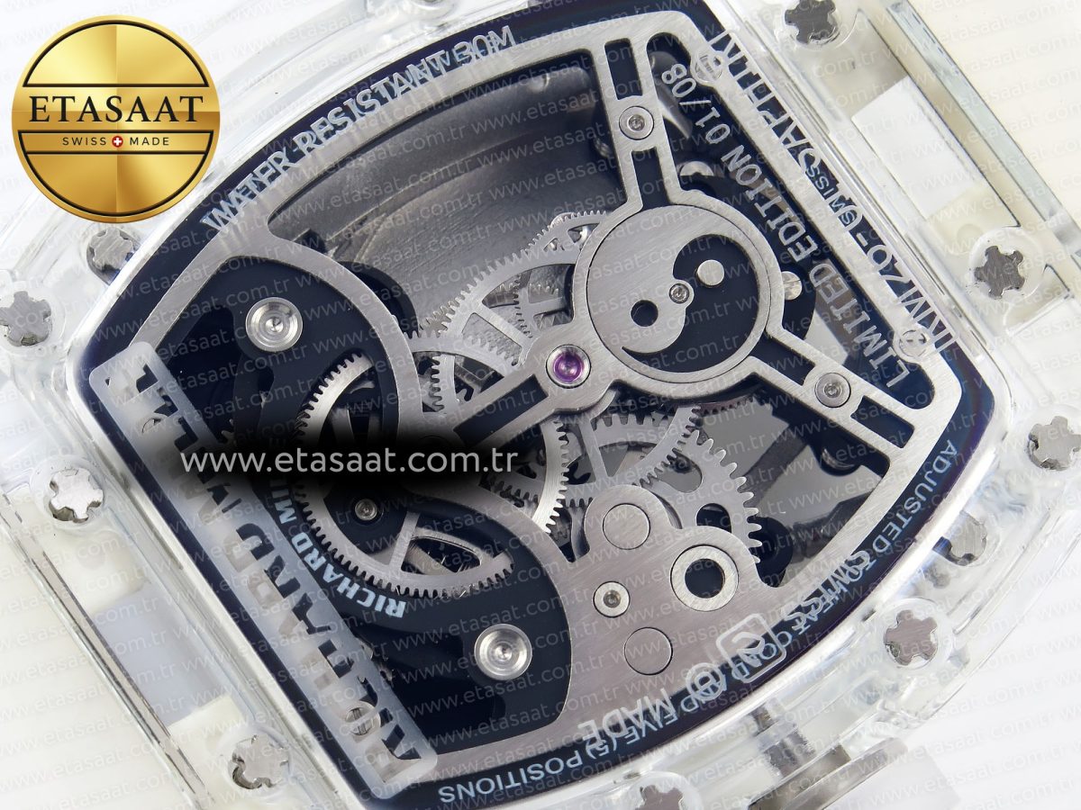 Richard Mille RM026 GREEN PANDA SKELETON DIAL ON TRANSLUCENT RUBBER - Görsel 18