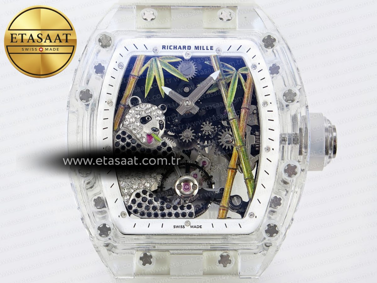 Richard Mille RM026 GREEN PANDA SKELETON DIAL ON TRANSLUCENT RUBBER - Görsel 4