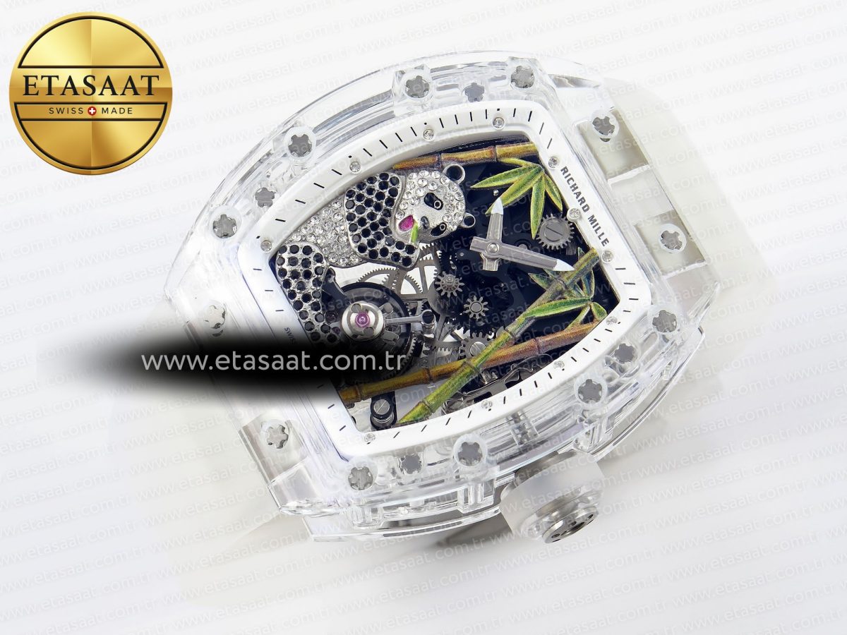 Richard Mille RM026 GREEN PANDA SKELETON DIAL ON TRANSLUCENT RUBBER - Görsel 6