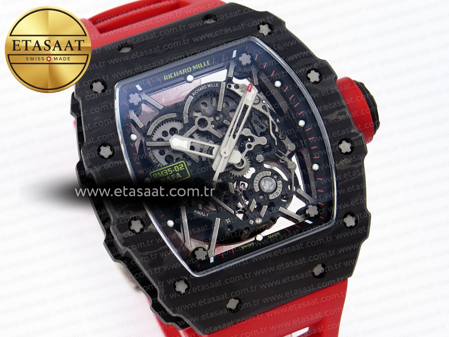 Richard Mille RM035 BLACK CARBON ON RED RMUL2 - Görsel 5