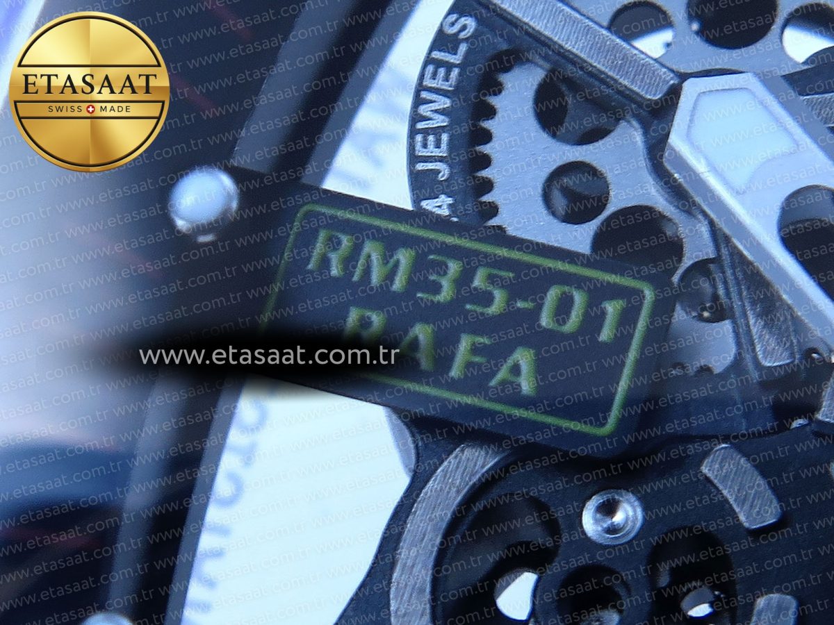 Richard Mille RM035 SKELETON DIAL ON BLUE RUBBER RMUL2 - Görsel 10