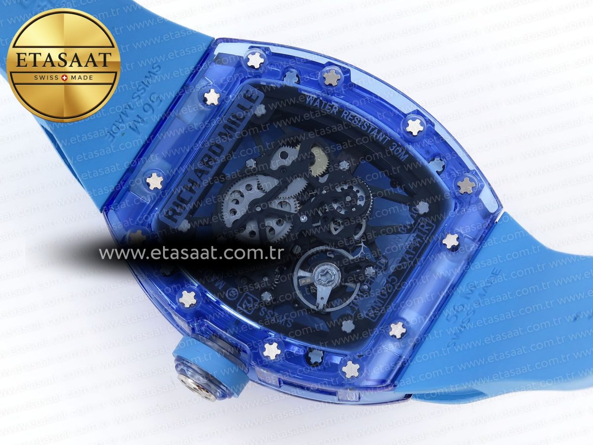 Richard Mille RM035 SKELETON DIAL ON BLUE RUBBER RMUL2 - Görsel 16
