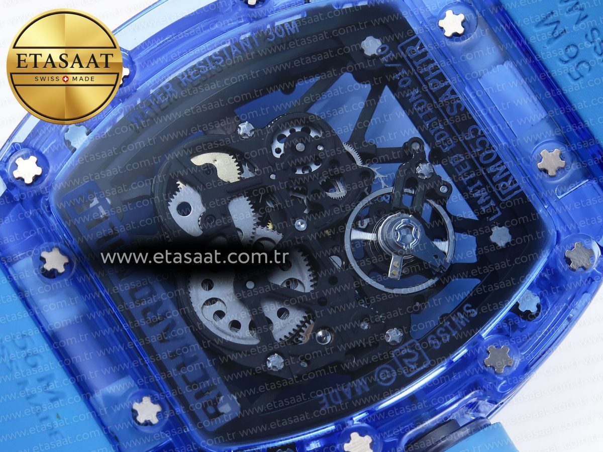 Richard Mille RM035 SKELETON DIAL ON BLUE RUBBER RMUL2 - Görsel 17