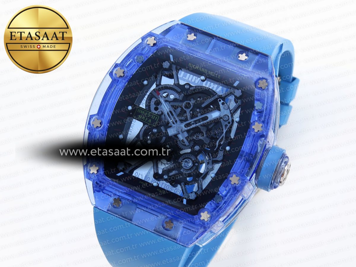 Richard Mille RM035 SKELETON DIAL ON BLUE RUBBER RMUL2 - Görsel 2