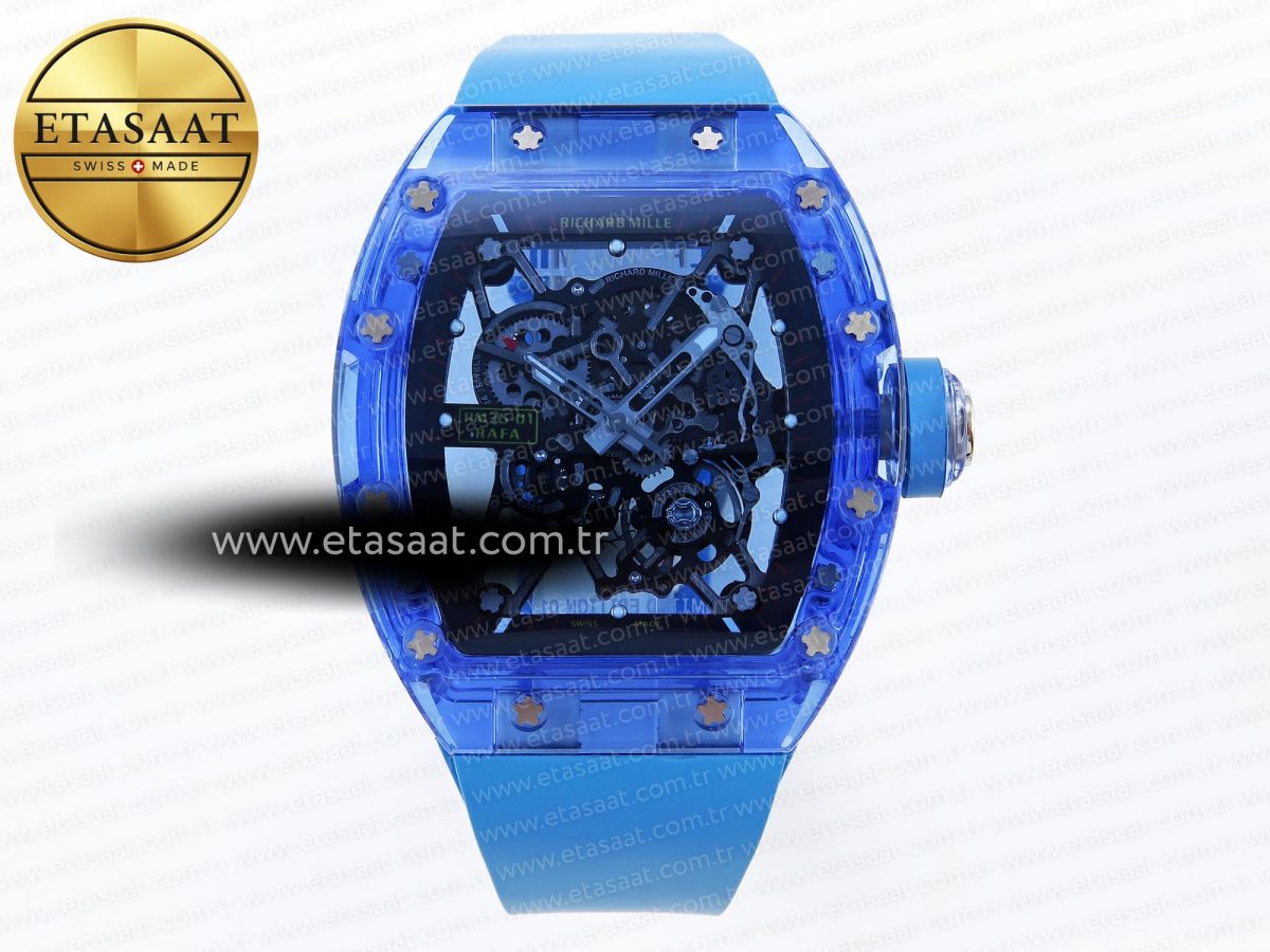 Richard Mille RM035 SKELETON DIAL ON BLUE RUBBER RMUL2 - Görsel 3