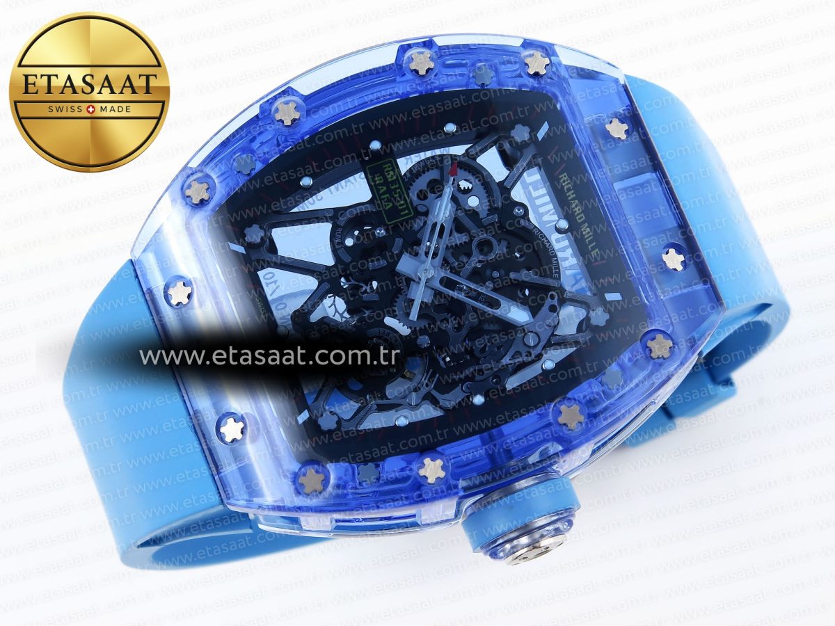Richard Mille RM035 SKELETON DIAL ON BLUE RUBBER RMUL2 - Görsel 6