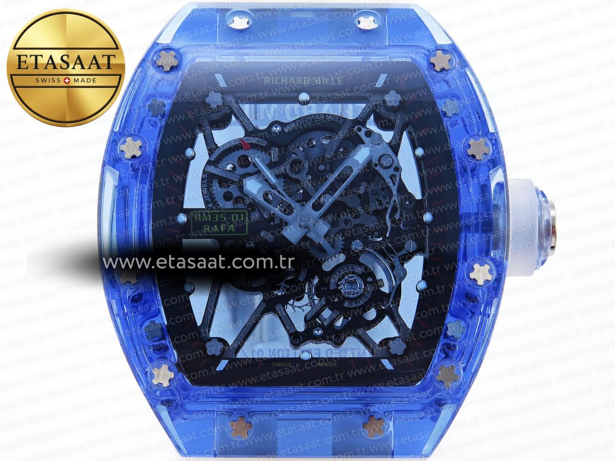 Richard Mille RM035 SKELETON DIAL ON TRANSLUCENT RUBBER RMUL2 - Görsel 4