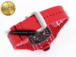RM035 RED CARBON SONIC BEST EDITION SKELETON DIAL ON RED RUBBER STRAP CLONE RMUL2 - Görsel 16