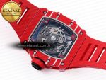 RM035 RED CARBON SONIC BEST EDITION SKELETON DIAL ON RED RUBBER STRAP CLONE RMUL2 - Görsel 17