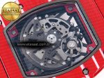 RM035 RED CARBON SONIC BEST EDITION SKELETON DIAL ON RED RUBBER STRAP CLONE RMUL2 - Görsel 18