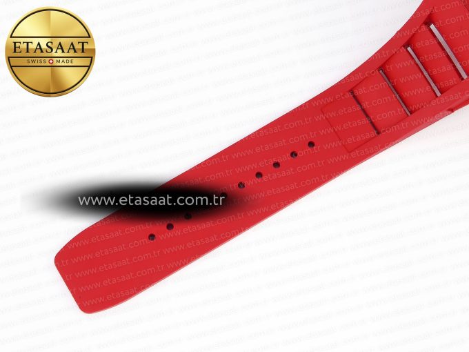 RM035 RED CARBON SONIC BEST EDITION SKELETON DIAL ON RED RUBBER STRAP CLONE RMUL2 - Görsel 23