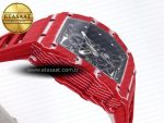 RM035 RED CARBON SONIC BEST EDITION SKELETON DIAL ON RED RUBBER STRAP CLONE RMUL2 - Görsel 9